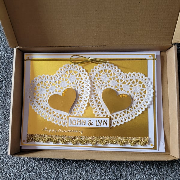 Reserved for Sam -Golden wedding card 
