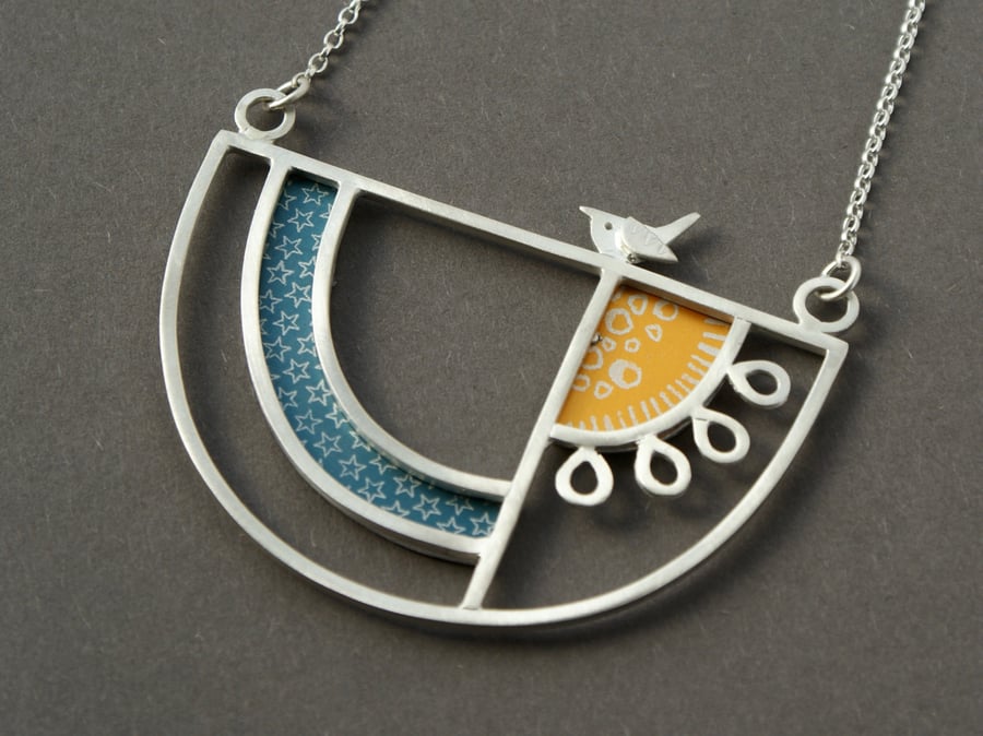 Sunshine bird bib necklace