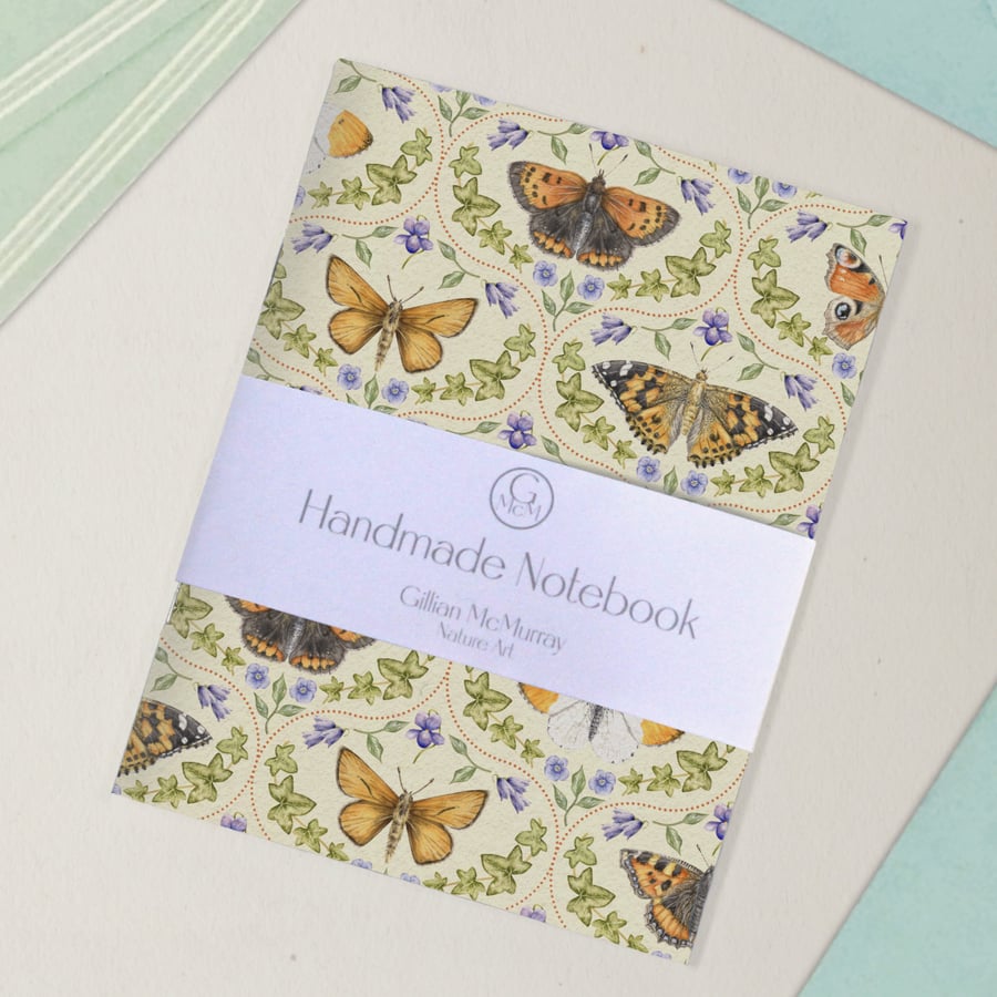Handmade Butterfly Notebook - Small Notepad for Journalling and To Do Lists