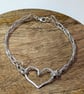 Sterling Silver Braided Heart Bracelet - Image 2