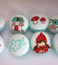 Little Red Riding Hood fabric covered buttons
