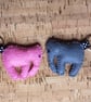 Elephant Grey Felt Keyring - Bag Charm - Image 3