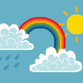 045 - Happy Rainbow Sunshine - Cross Stitch Pattern