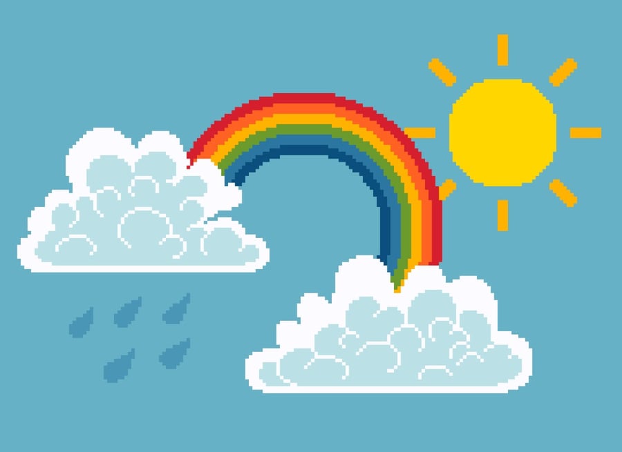 045 - Happy Rainbow Sunshine - Cross Stitch Pattern