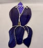 Stained glass iris - purple with white wispy petals - Image 1