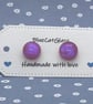 Fused Glass Button Earrings - Image 1