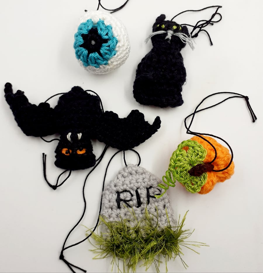 Reserved for Cristina... Happy Hallowe'en! Crochet Decorations 