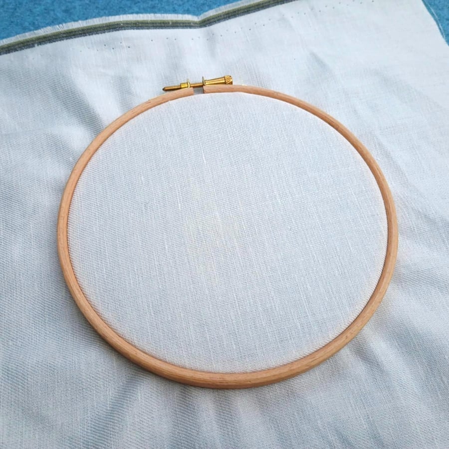 Linen embroidery fabric, 12 inch square - Irish Linen off-white colour