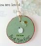 Sea Glass Mum Gift, Handmade Bird & Daisy Hanging Decoration, Mother's Day Gift - Image 4