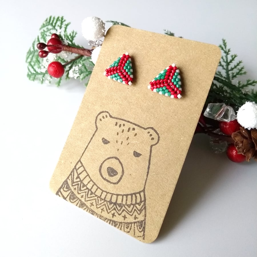 Christmas Gift Earrings in Red and Green