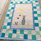 Hand Quilted Mr P Rabbit Baby or Toddler Quilt