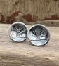 Silver Tree Stud Earrings - Image 3