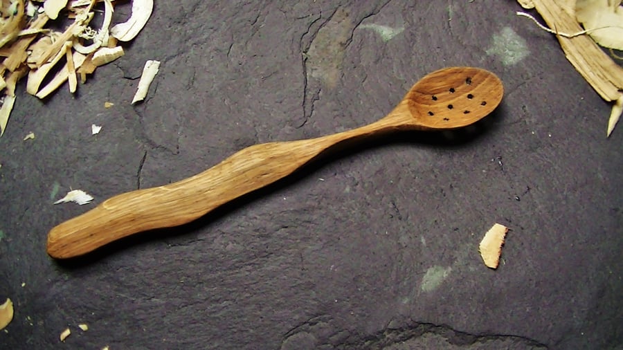 Oak wood pickle spoon