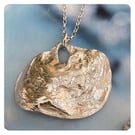 Large Sterling Silver Shell Pendant and Pretty Chain