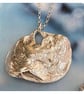 Large Sterling Silver Shell Pendant and Pretty Chain