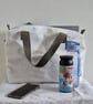 Upcycled Sailcloth Work Bag – Zipped Office Tote with Olive Green Handles - Image 3