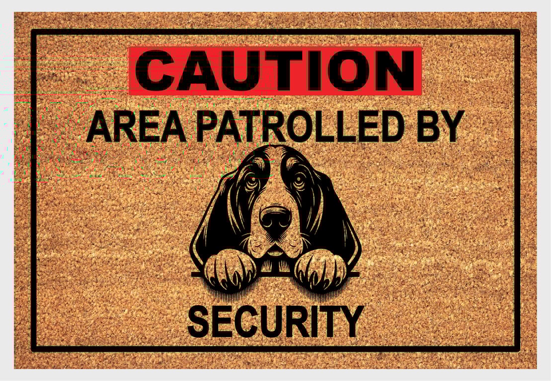 Basset Hound Security Door Mat - Basset Hound Welcome Mat - 3 Sizes