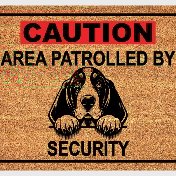 Basset Hound Security Door Mat - Basset Hound Welcome Mat - 3 Sizes