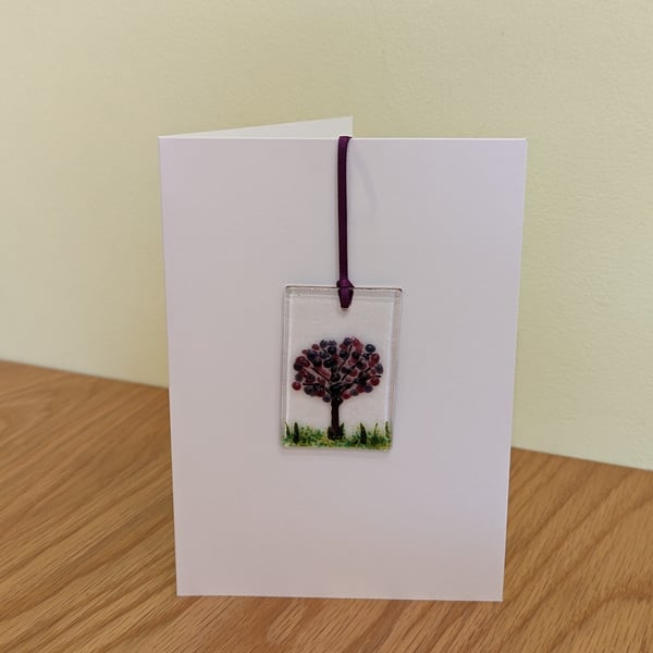 Fused Glass Purple Blossom Tree Keepsake Hanger... - Folksy
