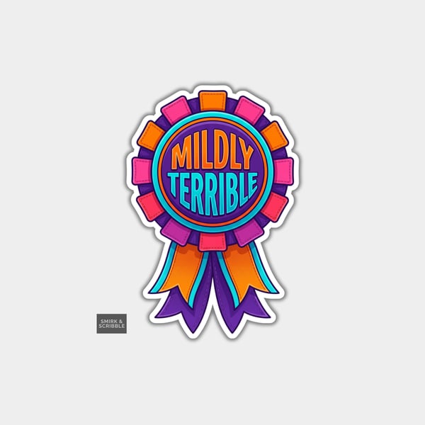Funny Vinyl Die Cut Sticker For Adults - Mildly Terrible Rosette