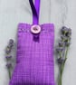 Hand Embroidered Blue Button Lavender Bag - Image 4