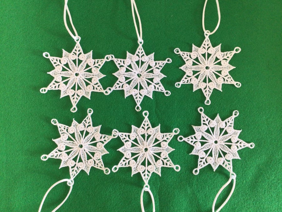 Six lace snowflakes, set 3.