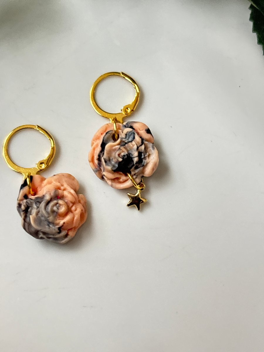 Handmade Summer Floral Polymer Clay Earring X 1 Pair