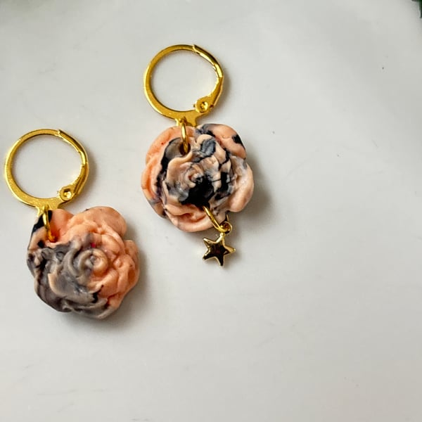 Handmade Summer Floral Polymer Clay Earring X 1 Pair