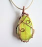 Yellow Glass Wrapped Stone Pendant. Jewellery - Image 3