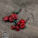 925 silver red roses 