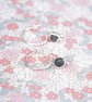 Raw sapphire gemstone earrings, silver hoop earrings - Image 7