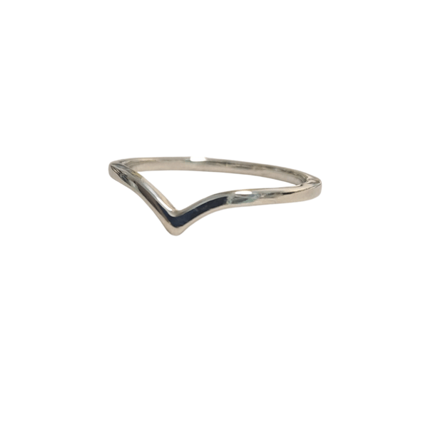Wishbone ring in 9ct white gold 