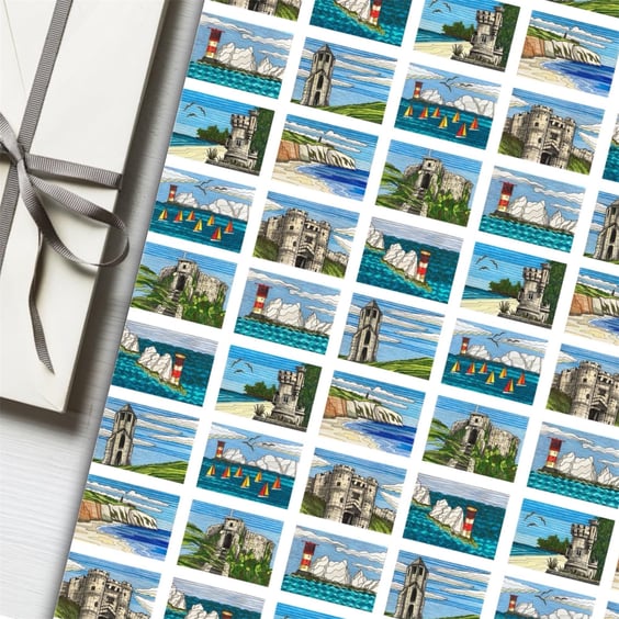 Isle of Wight art print Wrapping Paper