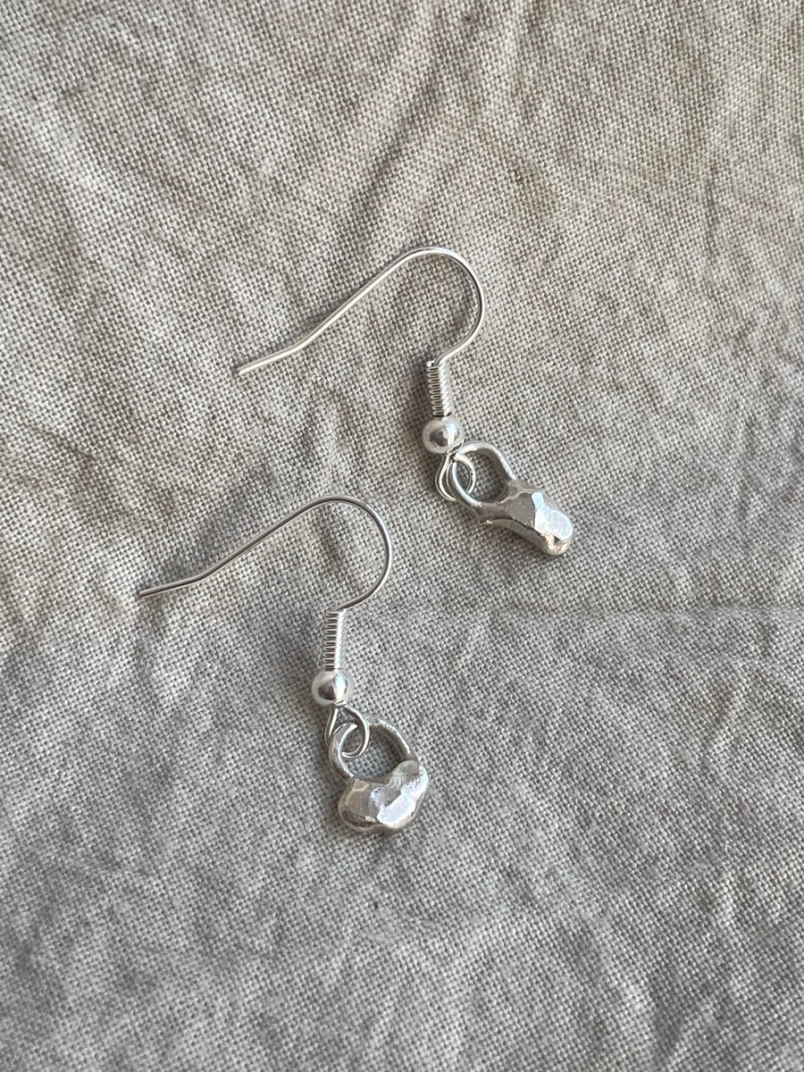 Molten Drop Earrings - Recycled Silver