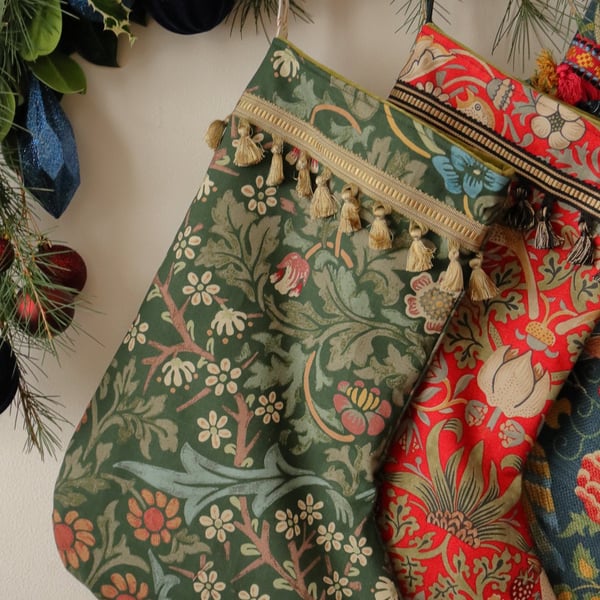 William Morris Christmas Stocking Blackthorn