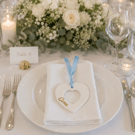 Personalised Wedding Place Setting with choice of coloured satin ribbon 