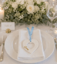 Personalised Wedding Place Setting with choice of coloured satin ribbon 