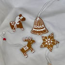 Christmas Tree Decorations Gingerbread Style Hand Painted Handmade