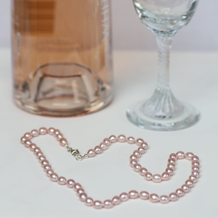 Rose Pink Freshwater Pearl Necklace