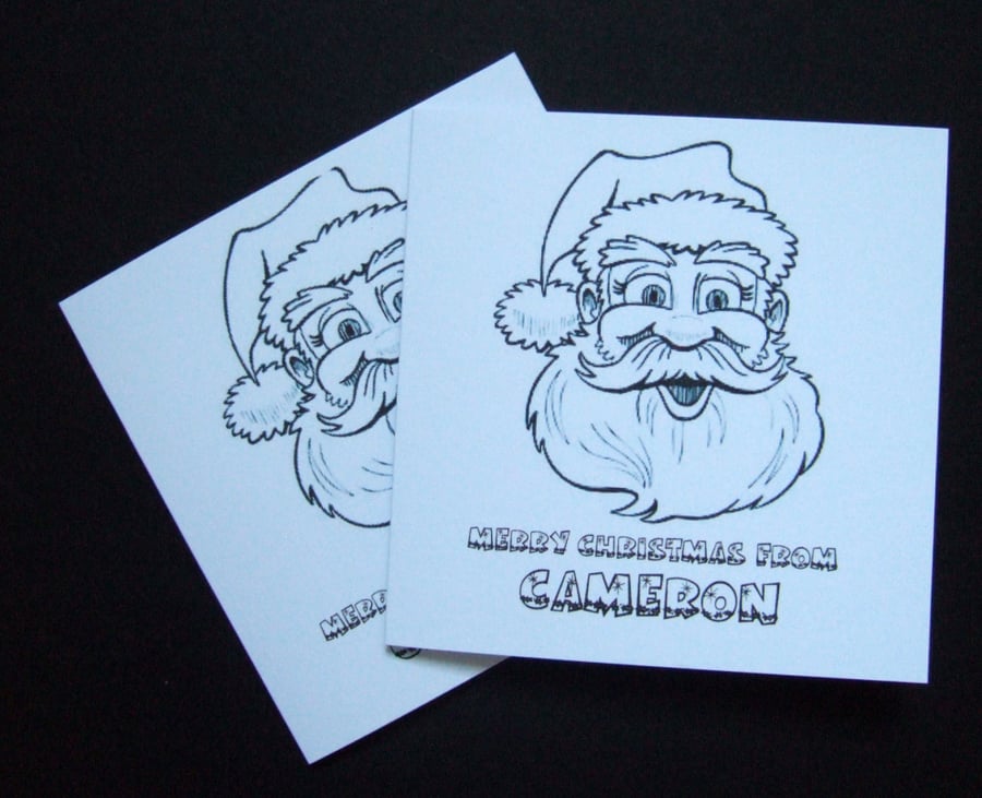 Christmas Cards,'Lets Colour In' Kids Personalised Christmas Cards 5pk