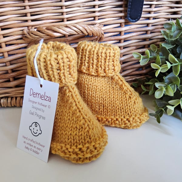 Designer Super Soft Merino Wool Baby Booties 3-6 months size