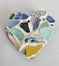 Found Pottery Shards & Sea Glass Heart - Image 1