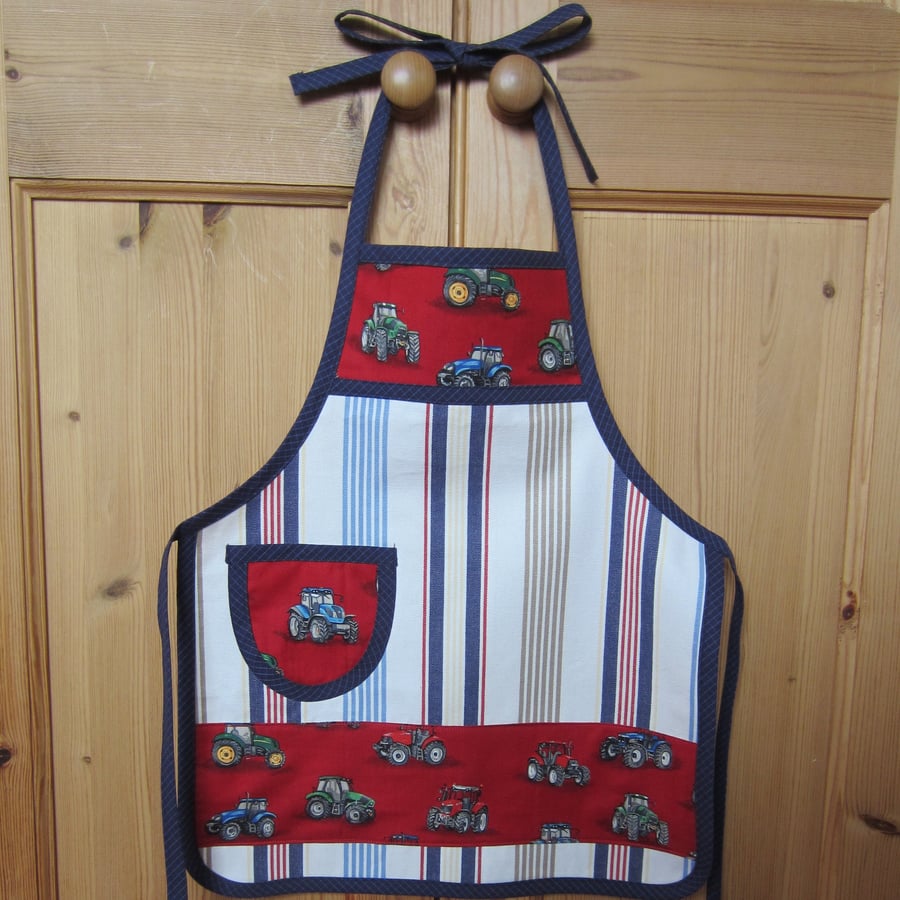 Child's Red Tractor Apron