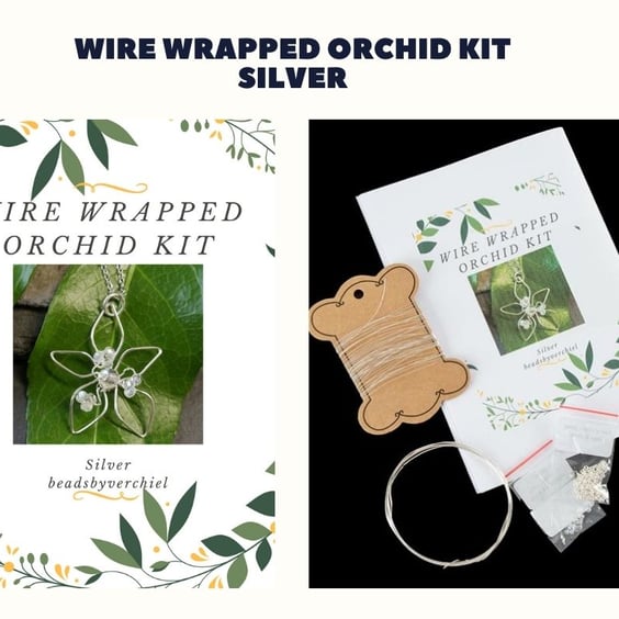 Wire Wrapped Orchid Kit Silver- Jewellery Making 