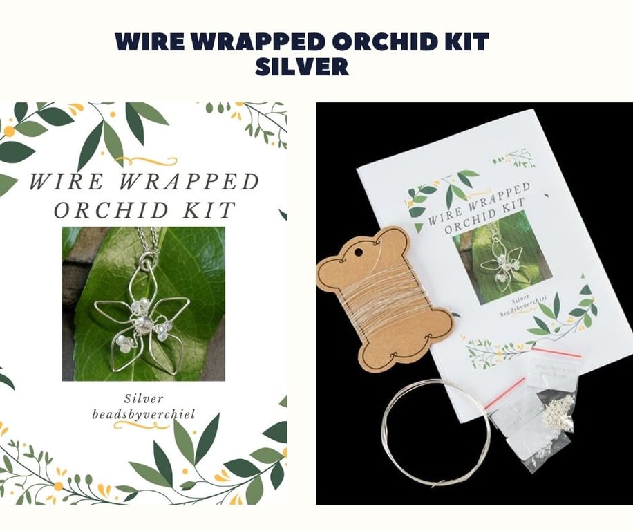 Wire Wrapped Orchid Kit Silver- Jewellery Making 