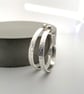Silver Hoop Earrings - Sterling Silver 4mm Wide Hammered-Sparkly - Sizes 25-60mm - Image 7