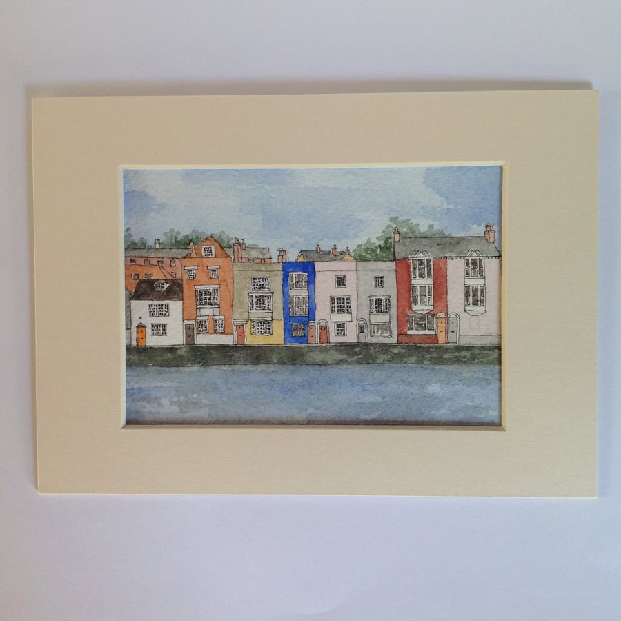Harbour buildings, Weymouth original watercolour