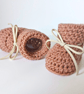 Newborn Baby Booties Crochet In Pink 100% Merino Wool, Gift For New Baby