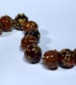 Handmade brown and amber lamp work glass beads - Image 10