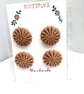 Buttons Light Brown,Taupe 30mm Handmade Embroidered Yorkshire Style
